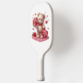Cute Valentijnsdag Teddy Bear Pickleball Paddle (Links)