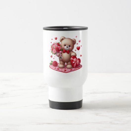 Cute Valentijnsdag Teddy Bear Reisbeker (Center)