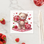 Cute Valentijnsdag Teddy Bear Servet (Insitu)