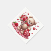 Cute Valentijnsdag Teddy Bear Servet (Hoek)