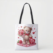 Cute Valentijnsdag Teddy Bear Tote Bag (Voorkant)