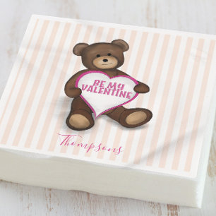 Cute Valentijnsdag Teddy Bear Whimsical Party Servet