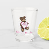 Cute Valentijnsdag Teddy Bear Whimsical Shot Glas (Voorkant)