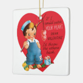  Cute Valentijnsdag,  Vist het hart Keramisch Ornament (Links)