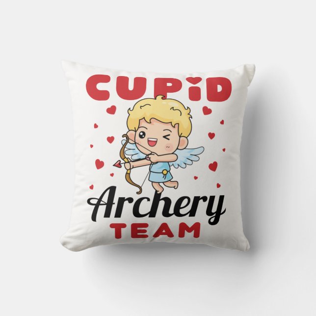 Cute Valentijnsdag voor Cute Archery Team Cupid Kussen (Voorkant)