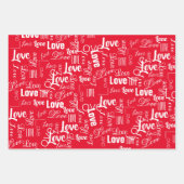 Cute Valentijnsdag White Red Pink Love assorted Inpakpapier Vel (Voorkant 2)