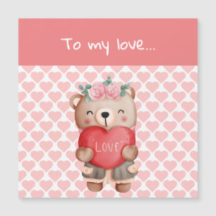 Cute Valentijnse teddybeer stuurt liefdeshart