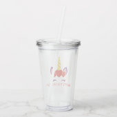 Cute Valentijnse unicorn Acryl Drinkbeker (Achterkant)