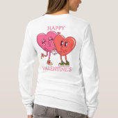 Cute Valentijnshartjes Koppel Dames T-Shirt (Achterkant)
