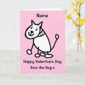 Cute Valentijnskaart Van De Hond Kaart (Gele Bloem)