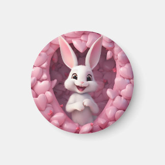 Cute Valentine Bunny Magnet
