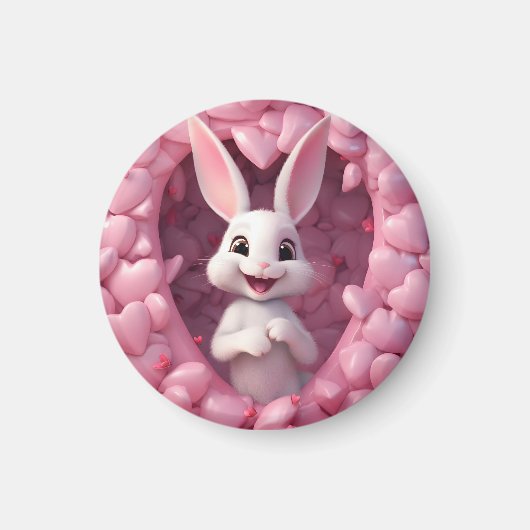 Cute Valentine Bunny Magnet (Voorkant)