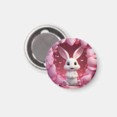 Cute Valentine Bunny Magnet  (Voorkant / Achterkant)