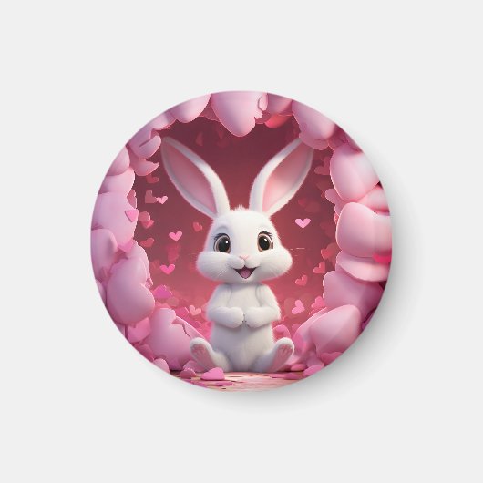 Cute Valentine Bunny Magnet  (Voorkant)
