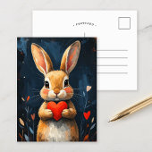 Cute Valentine Bunny Modern Art Briefkaart