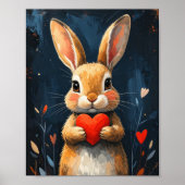 Cute Valentine Bunny Modern Art Poster (Voorkant)