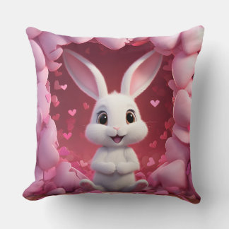 Cute Valentine Bunny Throw Pillow  Kussen