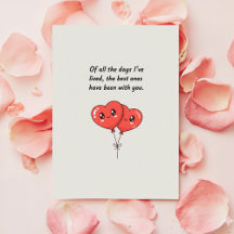 Cute Valentine Card for Him or Her with Hearts