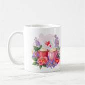Cute Valentine Cocoa Mugs with Flowers & Hearts Koffiemok (Links)