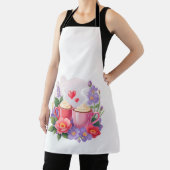 Cute Valentine Cocoa Mugs with Flowers & Hearts Schort (Insitu)