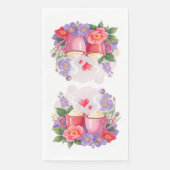 Cute Valentine Cocoa Mugs with Flowers & Hearts Servet (Voorkant)