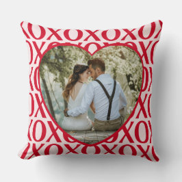 Cute Valentine Day XOXO Photo Red And Pink Kussen