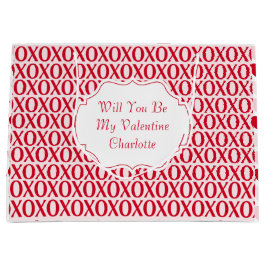 Cute Valentine Day XOXO Red And Pink Groot Cadeauzakje