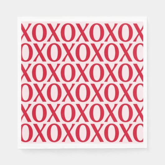Cute Valentine Day XOXO Red And Pink Servet (Voorkant)