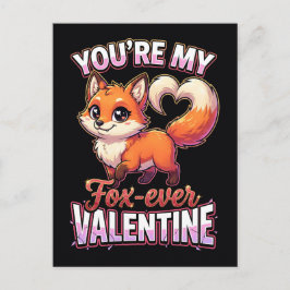 Cute Valentine Fox – You’re My Fox-Ever Valentine Briefkaart
