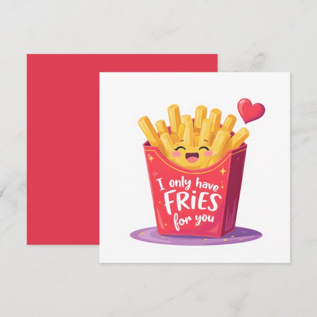 Cute Valentine French Fries Pun (Voorkant / Achterkant)