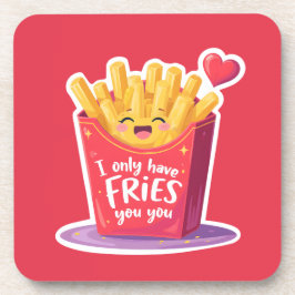 Cute Valentine French Fries Pun Bier Onderzetter