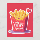 Cute Valentine French Fries Pun Briefkaart (Voorkant)
