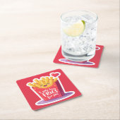 Cute Valentine French Fries Pun Kartonnen Onderzetters (Insitu)