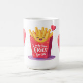 Cute Valentine French Fries Pun Koffiemok (Center)