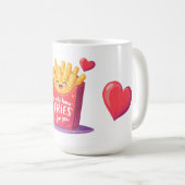 Cute Valentine French Fries Pun Koffiemok (Voorkant rechts)