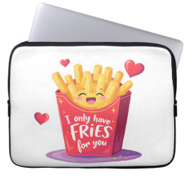 Cute Valentine French Fries Pun Laptop Sleeve