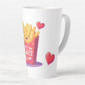 Cute Valentine French Fries Pun Latte Mok (Rechterhoek)
