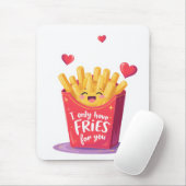 Cute Valentine French Fries Pun Muismat (Met muis)
