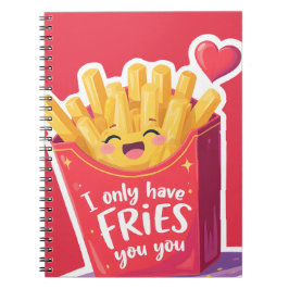Cute Valentine French Fries Pun Notitieboek