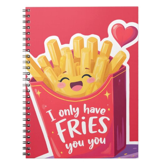 Cute Valentine French Fries Pun Notitieboek (Voorkant)