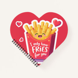 Cute Valentine French Fries Pun Notitieboek