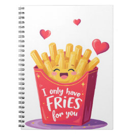 Cute Valentine French Fries Pun Notitieboek