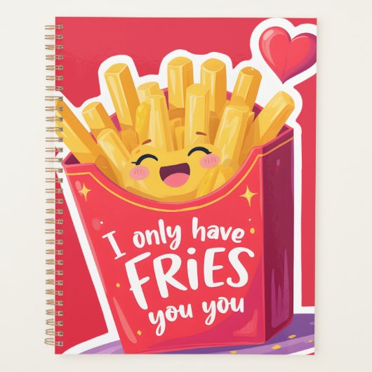 Cute Valentine French Fries Pun Planner (Voorkant)