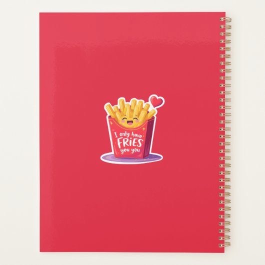 Cute Valentine French Fries Pun Planner (Achterkant)
