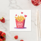 Cute Valentine French Fries Pun Servet (Insitu)