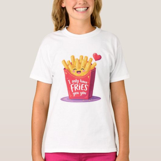Cute Valentine French Fries Pun T-shirt (Voorkant)