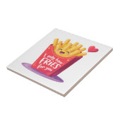 Cute Valentine French Fries Pun Tegeltje (Zijkant)