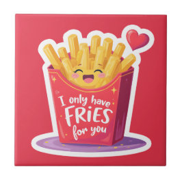 Cute Valentine French Fries Pun Tegeltje