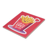 Cute Valentine French Fries Pun Tegeltje (Zijkant)