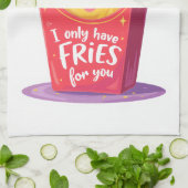 Cute Valentine French Fries Pun Theedoek (Gevouwen)